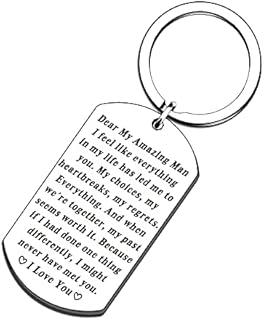 SMARGO Anniversary Keyring Gifts for Boyfriend Husband I Love You Keyring Gifts for Him Fiance Wedding Christmas Birthday Gift Fathers Day Valentines Day Gift for Men