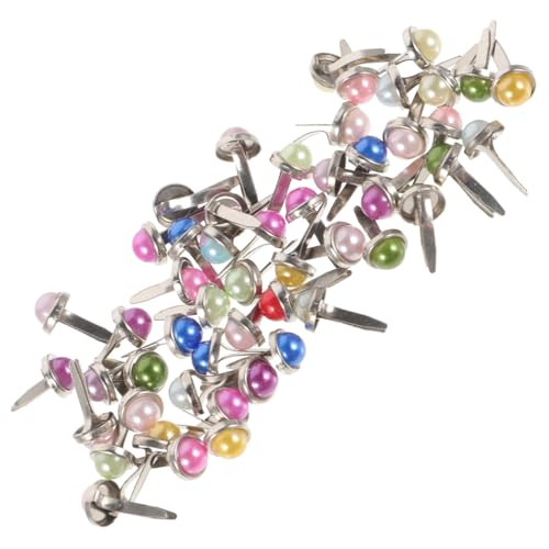 ARTIBETTER Metal Pearl Snap Fasteners 50pcs Mini Brads for Paper Crafts Scrapbooking Cardmaking DIY Projects