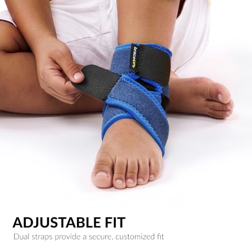 Image of BraceUP Kids Ankle Brace - Youth Ankle Support for Boys & Girls, Adjustable Foot Brace for Sports, Left or Right Foot (XS)