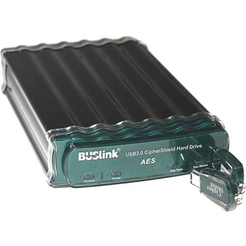 Buslink CipherShield USB 3.0/eSATA FIPS 140-2 Level 2 HIPAA 256-bit AES Hardware Encrypted