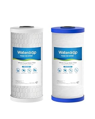 Waterdrop Whole House Water Filter, Heavy Metal and Anti-Scale Sediment Filter, Replacement for GE® FXHTC, GXWH40L, iSpring, Culligan® RFC-BBSA, Whirlpool®, Any 10" x 4.5" System, 5 Micron