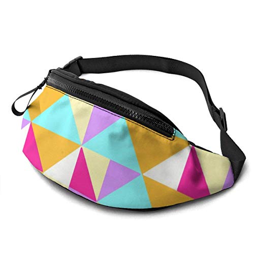 XCNGG Bolso de cintura corriente bolso de cintura de ocio bolso de cintura bolso de cintura de moda Abstract Rainbow Geometric Waist Bag Pack Sturdy Zippers Running Belt Large Capacity Waist Pouch Bag