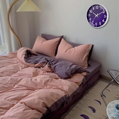 Image of TEKCOOL Plastic Digital Wall Clock 12 inch Silent Quartz Decorative Non-Ticking Classic Clock Battery Operated Round Easy to Read for Room /Home /Kitchen /Bedroom /Office /School (Purple)'
