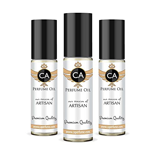 CA Perfume Impression of Artisan for Men Eau De Parfum Citrus Aromatic Scent Long Lasting Cologne for Men Travel Size TSA Ready for Day and Night Wear 0.33 Fl Oz 10ml (Pack of 3)