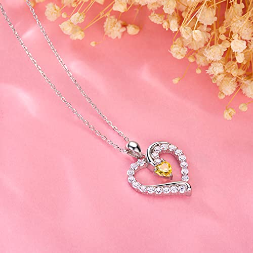 Collier coeur de pierre de naissance pour femmes en argent 925 - 3