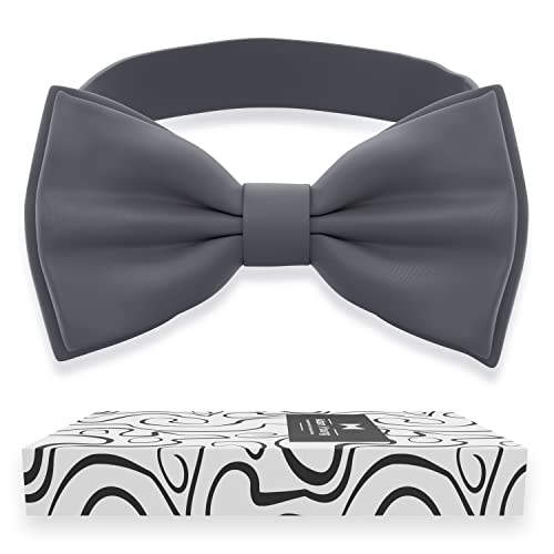 Image of Adam Young Men's Bow Ties Pre-Tied Style Formal Satin Classic Bowtie for Tuxedo Faux Silk