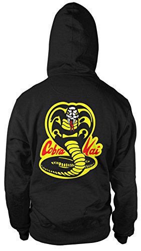 Uglyshirt87 Cobra Kai Männer und Herren Kapuzenpullover | Spruch Dojo Karate Kid MMA Geschenk | M3 (S, Schwarz)