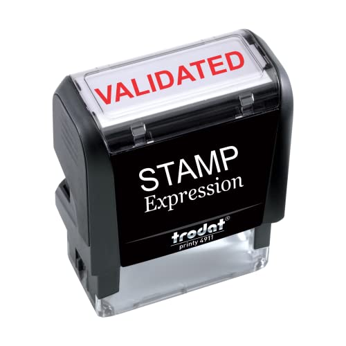 StampExpression - VALIDATED Office Self Inking Rubber Stamp - Red Ink (A-5407)