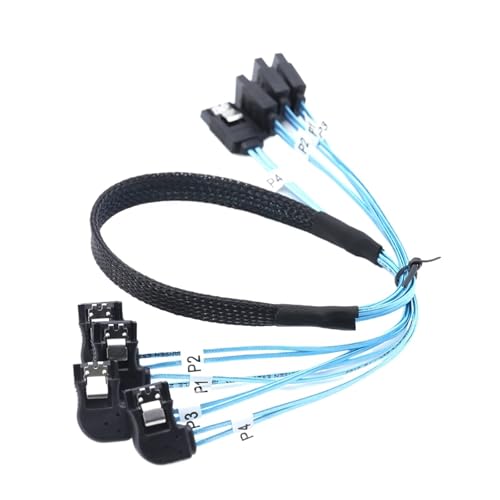 Cable 4 SATA Host a 4 SATA ángulo derecho 1.0 m 12 Gbps