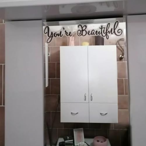 Sticker de Pared Bathroom Art You're Beautiful Negro miniatura 6
