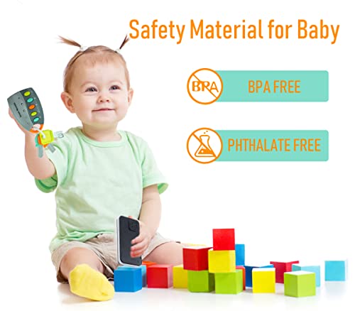 Ella Dream Baby Phone Toy With Light And Sound, Playing Car Key Toys, Pretend Play Musical Toys Bundle For Toddlers, Babies, Boys And Girls, Gifts For Birthday, Holiday #TOP4