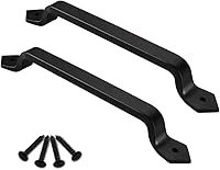 Vista 40 de Paquete de 2 manijas de barra recta de 8 pulgadas para puerta de granero, tiradores de hierro fundido negro para puertas correderas, puertas