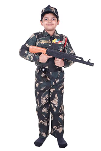 Army Dress for Kids, Indian Military Soldier Fancy Dress Costume,...