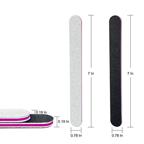 12PCS Nail Files,Professional Manicure Pedicure Tools Which Can Shape and Smooth Your Nails,Emery Boards Nail File for Acrylic Natural Nails,10PCS Black 100/180 Grit and 2PCS Purple 180/240 Nail Files