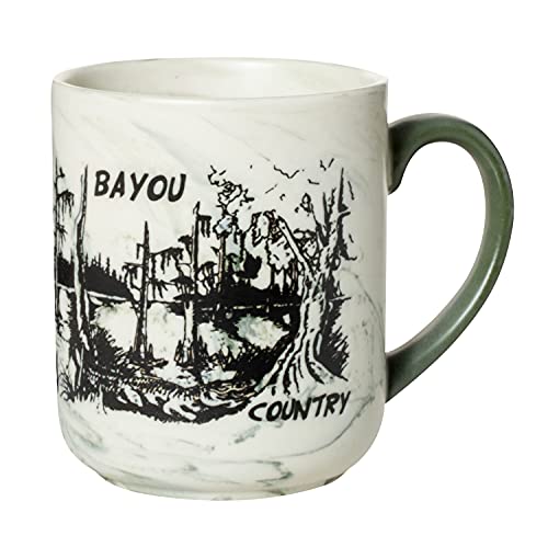 Taza de café con diseño Bayou verde de cerámica miniatura 3