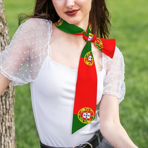 Portuguese flag Long silk scarf, the material is soft, silky and shiny, can be used as headscarf, scarf, clothing accessories4
