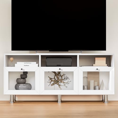 Image of Home Centre | Helios Soho Small TV Unit | Engineered Wood Entertainment Unit | White | 1 Year Warranty
