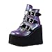 Stivaletti con Piattaforma Alta con Cerniera Cinturino Moda Donna Decorazione Scarpe con Zeppe Alte Sneakers da Donna per Esterno Altezza Crescente 9 cm