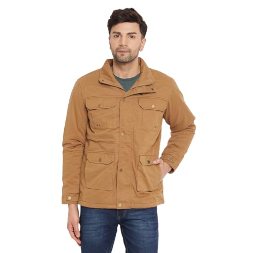 Image of Duke Cotton Blend Stardust Men Full Sleeve Standard Length Jacket (SDZ3063 Khaki XXL)