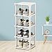 J TOHLO Étagère à chaussures étroite à 4 niveaux,Rangement Chaussure Gain de Place,Tour à Chaussures étroite,Meuble Chaussure,Peu encombrant,Multifonctionnel,pour entrée, Chambre, Salon