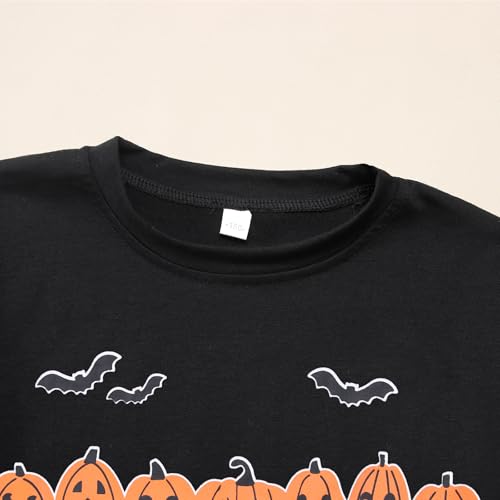 Image of Girl Boy Halloween Shirt Kids Cute Pumpkin Face Graphic T-Shirt Tis The Season Spooky Short Sleeve Tee Top 7-12 Years