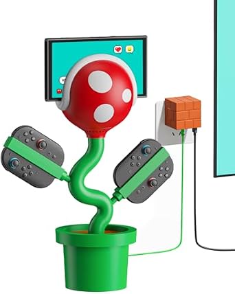 POWKONG Switch 2 Dock with Charging Station Compatible with Switch 2/1/OLED, 60W GaN CubeDock with PD Fast Charging Hub, Cute Gaming Setup