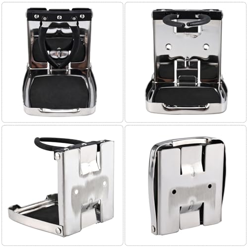 Portavasos plegable ajustable 4 pzas acero inoxidable miniatura 6