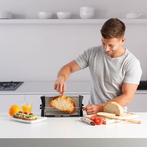 Taurus TodoPan - Tostadora para cualquier tipo de pan, tuesta en ambos lados, práctico sistema de fijación, varillas de soporte del pan con goma en el extremo de toque frío, 700 W - Image 4