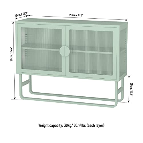 Ikayaa Glass Sideboard Buffet Cabinet With 2 Doors And Adjustable Shelves Accent Storage Cabinet Kitchen Cupboard Console Table Or Living Room, Dining Room, Bedroom,Office,Hallway #TOP1