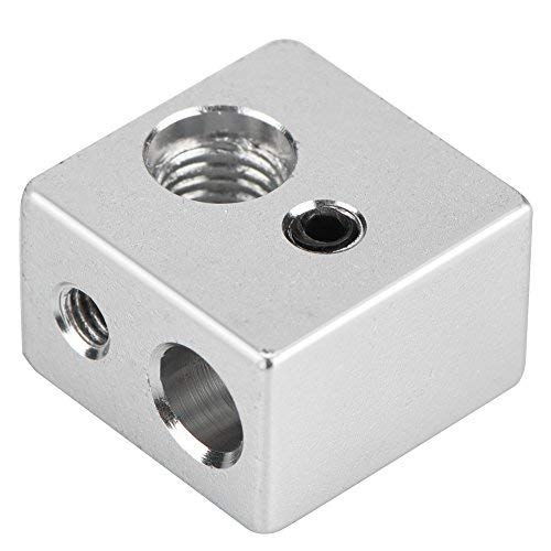 Diyeeni 3D Printer Extruders,20x20x13mm Aluminum MK10 Extruder Hotend Heater Block for 3D Printer,M7 Thread Heatbreak,3D