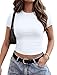 Sampeel Womens Tops Trendy Summer Short Sleeve Shirts for Women 2025 Basic Tees Tight Spring White Tshirts Shirts Date Outfits M