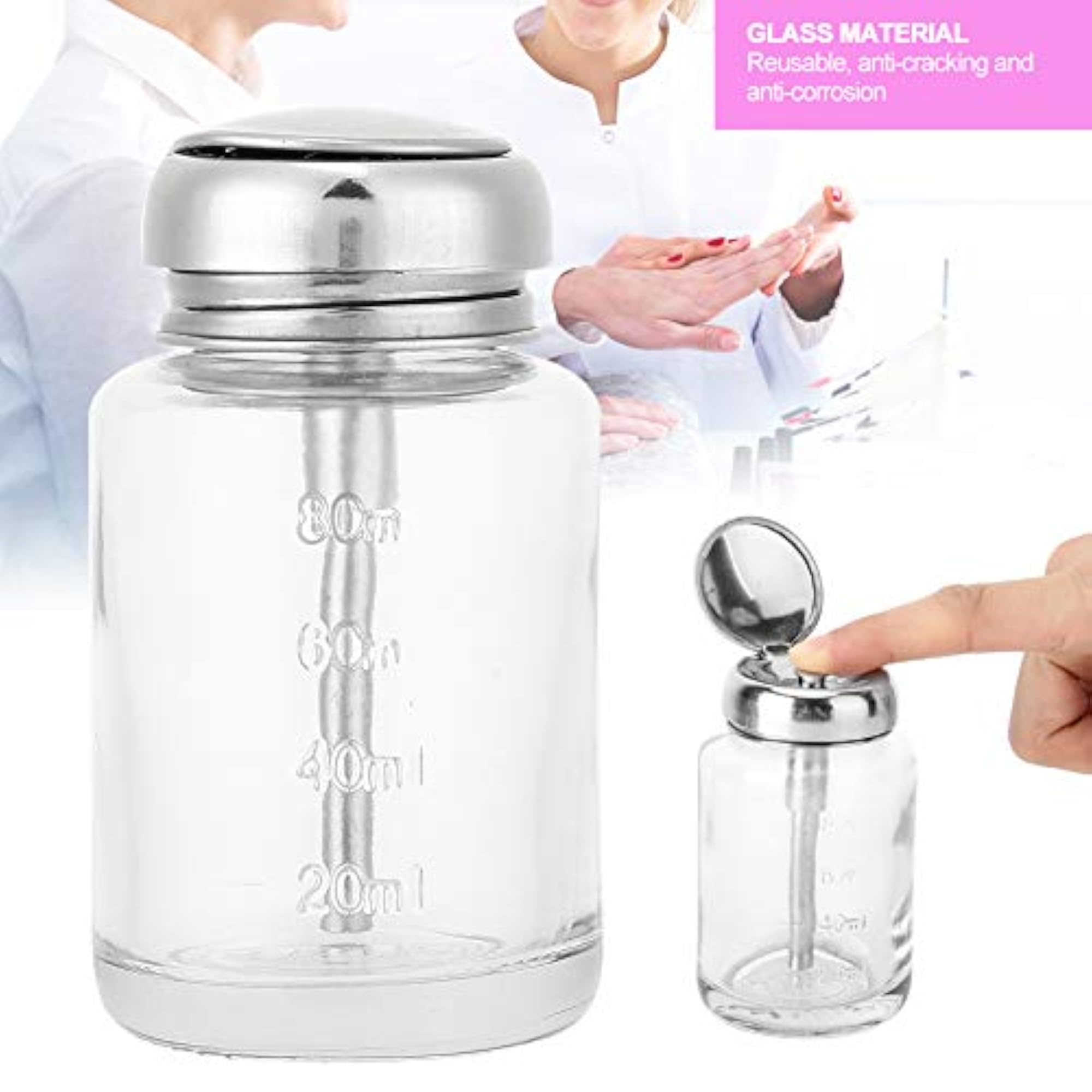 Glass Material Gel Polish Remover Dispenser