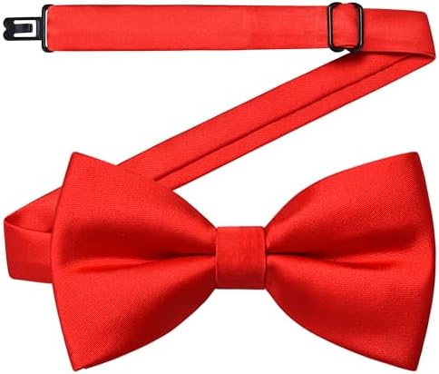 GUSLESON Red Bow Ties for Boys Pre-Tied Baby Kids Bow Tie Adjustable Toddler Bowties for Wedding Party (0488-44)