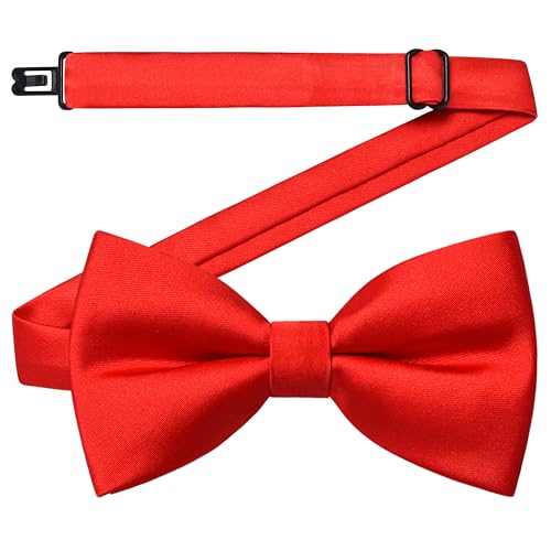 GUSLESON Red Bow Ties for Boys Pre-Tied Baby Kids Bow Tie Adjustable Toddler Bowties for Wedding Party (0488-44)
