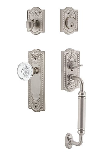 Nostalgic Warehouse 755825 Meadows Entry Set, 2.75" Backset, Satin Nickel