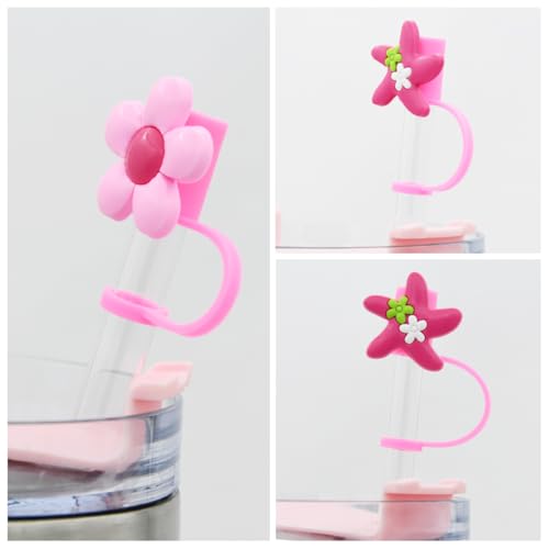 Meitesti Straw Cover Cap for Stanley Cup,Silicone Straw Topper 10mm 0.5in Dust-Proof Reusable Straw Tips Lids,Straw Tip Covers for Stanley Cups Accessories