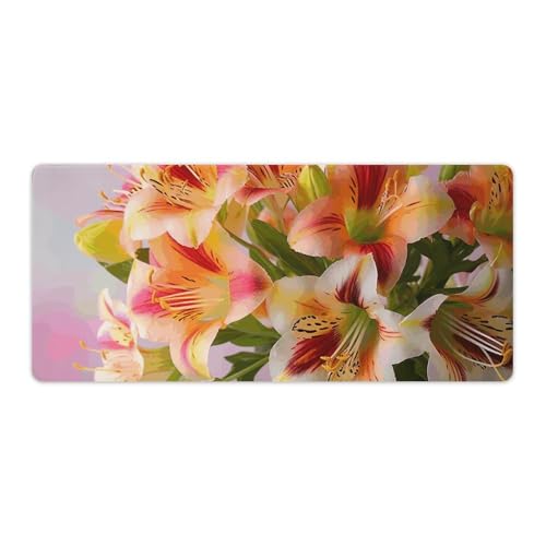 Tapis de souris de jeu Alstroemeria grand format pour l'organisation de votre bureau