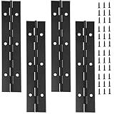 LAFULER 4 Pcs 6×1.2 Inch（ 15.2CM×3.0CM Stainless Steel Piano Hinge Continuous Hinge for Cabinet, Door, DIY Wood Boxes, Toolbox, Metal Plate, Furniture, Industrial Project，with Screws