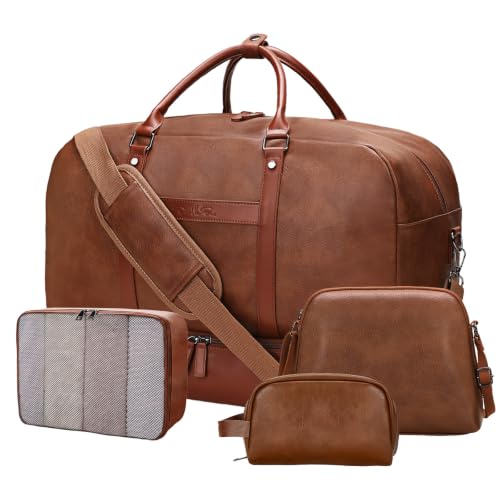 4-Piece Leather Duffle Bag Set