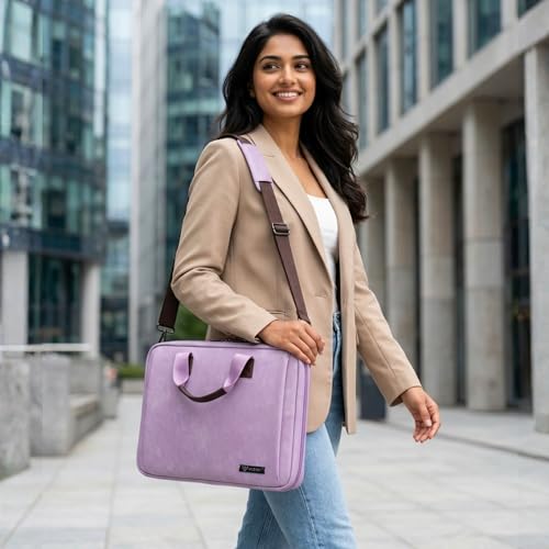 Image of VISMIINTREND Laptop Briefcase Messenger Shoulder Office Hand Bags for Men Women | Fits 13 inch /14 inch /15.6 Inch Laptops, Macbook | Vegan Leather | Corporate Gifts