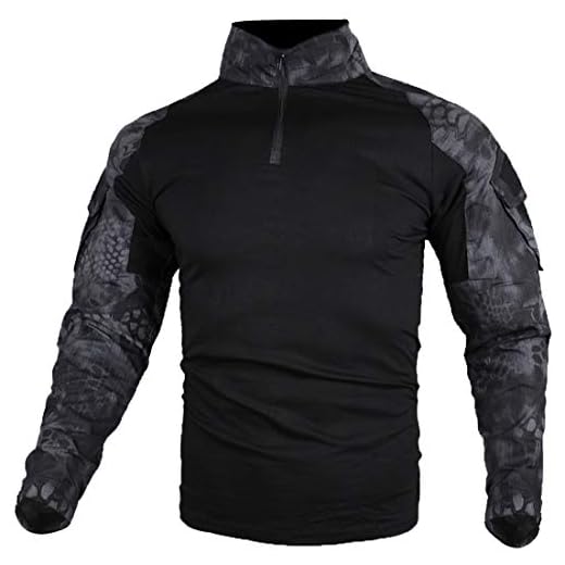 zuoxiangru Hommes Tactique Combat T-Shirt, Ripstop Respirant Multicam Chemise pour la Chasse Militaire Airsoft,XL,Hm