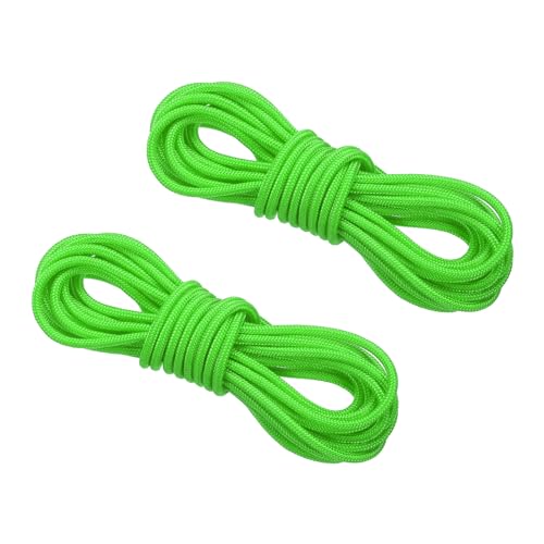 PATIKIL Archery D Loop Rope 10 FT, 2 Pack Bow D Loop String Release Material Nock Wire Nocking Loop Buckle Ring for Compound Bowstring, Bright Green