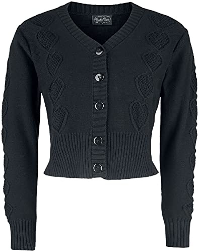 Voodoo Vixen Jazmine 1940s Black Heart Knit Cardigan Frauen Cardigan schwarz M Cover