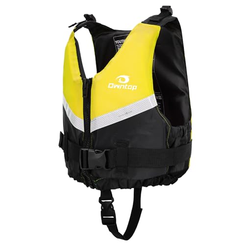 Owntop Ayuda a la Flotabilidad para Adultos, Chaleco de Natación Ligero, Chaleco de Flotabilidad Ajustable con Correa de Entrepiema para Kayak, Pesca y Paddle Surf （Giallo，XL-XXL）