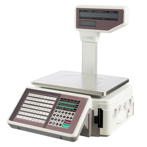 Báscula digital comercial con impresora y pantalla doble miniatura 1