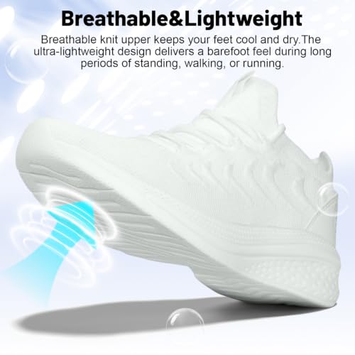 Image of Pujcs Womens Walking Running Shoes Slip-on Breathable Mesh Tennis Sneakers | Lightweight Non-Slip Shoes-Cushioned Athletic Sneakers for Gym Hiking Workout Casual Work