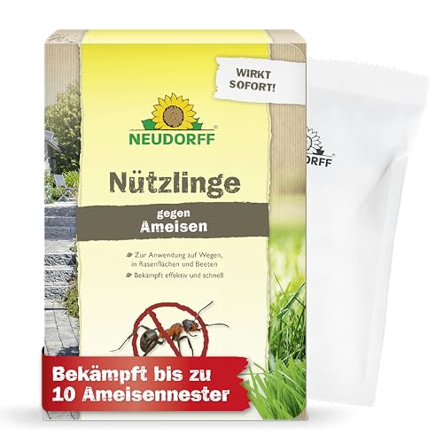 Neudorff Nützlinge gegen Ameisen 10 Mio. SF-Nematoden zur natürlichen und schnellen Bekämpfung von Ameisen und Ameisennestern auf Rasen Wegen & Co.