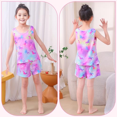 Girls Pajamas for kids Sleepwear Girl Tank Tops Pjs Shorts Set 2Pcs for Teen Girls Summer Casual Clothes2