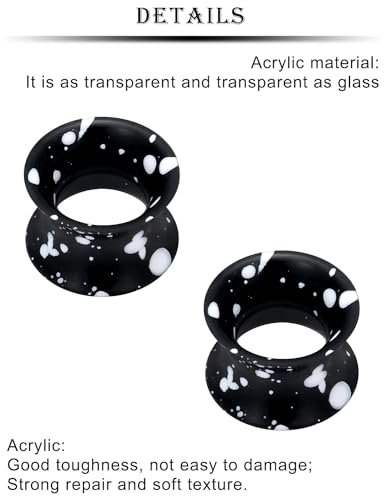 Kridzisw 10G-50mm Silicone Ear Gauges Double Flare Tunnels Earrings Flexible Flesh Black White Tunnel Expander Stretching Gauge Earlets Plug for Women Men3