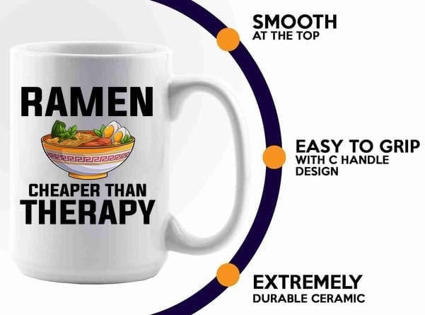 Ramen Coffee Mug 15oz White -Ramen Cheaper - Food Lovers chicken pumpkin vegan pantry spicy noodles image 5